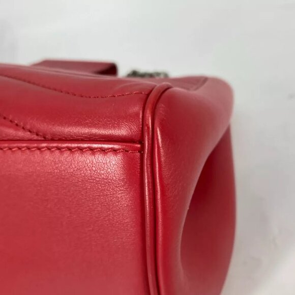 LOUIS VUITTON M51497 New Wave Chain tote Double Chain Shoulder Bag Leather Red - Picture 11 of 16